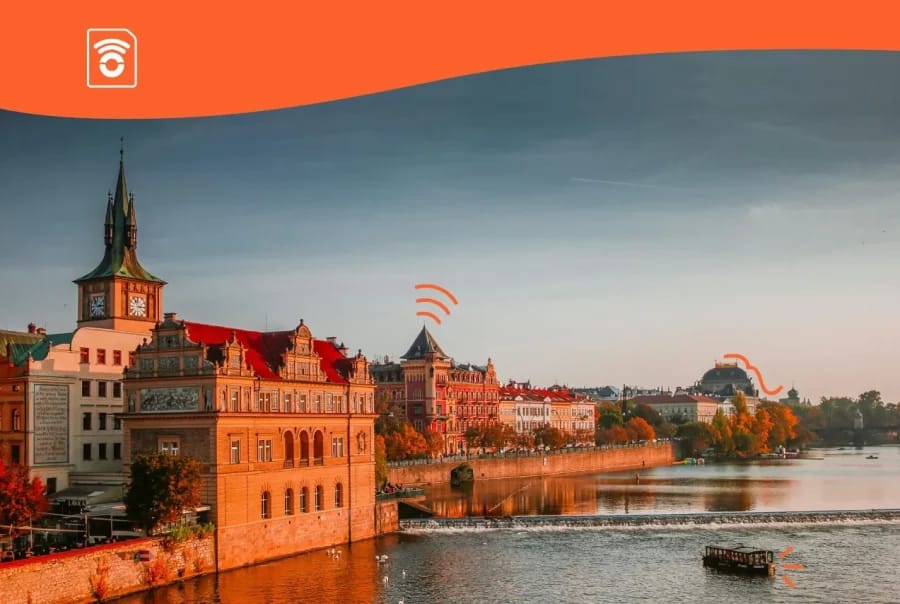 Comprar eSIM TurTrip para conectar-se na República Checa sem tarifas de roaming com dados ilimitados